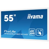 iiyama ProLite TF5539UHSC-W1AG pantalla para PC 139,7 cm (55") 3840 x 2160 Pixeles 4K Ultra HD LED Pantalla táctil Multi-usuario Blanco, Pantalla de gran formato blanco, 139,7 cm (55"), 3840 x 2160 Pixeles, 4K Ultra HD, LED, 8 ms, Blanco