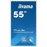 iiyama ProLite TF5539UHSC-W1AG pantalla para PC 139,7 cm (55") 3840 x 2160 Pixeles 4K Ultra HD LED Pantalla táctil Multi-usuario Blanco, Pantalla de gran formato blanco, 139,7 cm (55"), 3840 x 2160 Pixeles, 4K Ultra HD, LED, 8 ms, Blanco