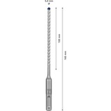 Bosch Expert Broca para martillo SDS plus-7X, Taladro Martillo perforador, Hammer drill bit, 5 mm, 165 mm, Concreto, Piedra, 10 cm