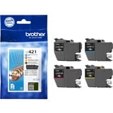 Brother LC421VALDR cartucho de tinta 4 pieza(s) Original Negro, Cian, Magenta, Amarillo Negro, Cian, Magenta, Amarillo, 4 pieza(s), 200 páginas, 200 páginas, Multipack