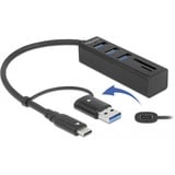 DeLOCK 63859 hub de interfaz USB 3.2 Gen 1 (3.1 Gen 1) Type-A + Type-C 5000 Mbit/s, Hub USB USB 3.2 Gen 1 (3.1 Gen 1) Type-A + Type-C, USB 3.2 Gen 1 (3.1 Gen 1) Type-A, MicroSD (TransFlash), SD, 5000 Mbit/s, 0,2 m, ChromeOS