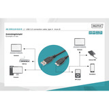 Digitus Cable de conexión USB 3.2 Gen 1 USB-A > Micro USB-B negro