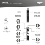 Digitus DN-170096 OnLine, UPS negro