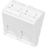 Digitus Placa frontal de 2 puertos en ángulo, para marco DN-93802-5-SH, Chapa blanco
