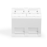 Digitus Placa frontal de 2 puertos en ángulo, para marco DN-93802-5-SH, Chapa blanco