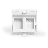 Digitus Placa frontal de 2 puertos en ángulo, para marco DN-93802-5-SH, Chapa blanco