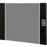 Digitus Puerta frontal de vidrio para carcasa de pared de 19" 9U serie Unique, Panel frontal negro