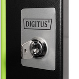 Digitus Puerta frontal de vidrio para carcasa de pared de 19" 9U serie Unique, Panel frontal negro