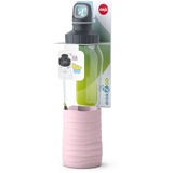 Emsa N3100500, Botella de agua transparente/Rosa