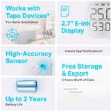 TP-Link Tapo T315 Interior Sensor de temperatura y humedad Independiente Inalámbrico Interior, Sensor de temperatura y humedad, Independiente, -20 - 60 °C, Inalámbrico, 0 - 99%