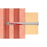 fischer Taco de vástago largo DuoXpand 10x80 T R, Pasador gris claro/Rojo