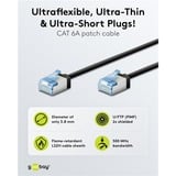goobay Cable de parche ultraflexible Cat.6a slim, U/FTP negro