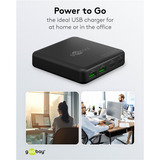 goobay Cargador de mesa multipuerto USB-C, PD, GaN, 100 vatios negro