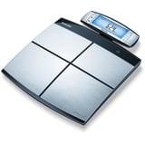 Beurer Báscula de análisis corporal BF 105 Body Complete, Balanza acero fino cepillado/Negro