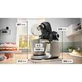 Bosch MUMS6ZS17, Robot de cocina negro/Acero fino