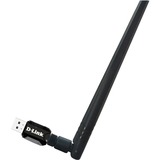 D-Link DWA-137 adaptador y tarjeta de red WLAN, Adaptador Wi-Fi negro, Alámbrico, USB, WLAN, Wi-Fi 4 (802.11n), Negro