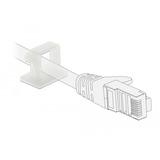 DeLOCK 60250 organizador de cables Piso Soporte para cables Blanco 10 pieza(s), Guía para cable transparente, Soporte para cables, Piso, Nylon, Blanco