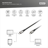 Digitus Cable USB4 Gen 2x2, conector USB-C > conector USB-C, 20 Gbit/s negro/Gris