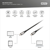 Digitus DB-300443-030-S, Cable negro/Gris