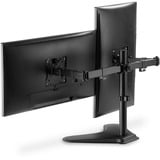 Digitus Soporte de monitor universal dual, Soporte de pie negro (mate), Independiente, 8 kg, 38,1 cm (15"), 81,3 cm (32"), 100 x 100 mm, Negro