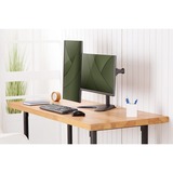 Digitus Soporte de monitor universal dual, Soporte de pie negro (mate), Independiente, 8 kg, 38,1 cm (15"), 81,3 cm (32"), 100 x 100 mm, Negro