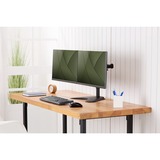 Digitus Soporte de monitor universal dual, Soporte de pie negro (mate), Independiente, 8 kg, 38,1 cm (15"), 81,3 cm (32"), 100 x 100 mm, Negro