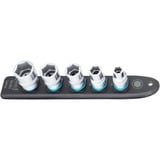 Hazet SmartRail 1/2" juego de dados para llave de vaso, hexagonal, 5 piezas, Llave de tubo negro