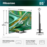 Hisense ULED 85E8S MiniLED, TV QLED negro/Gris oscuro