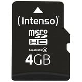 Intenso 3403450 memoria flash 4 GB MicroSDHC Clase 4, Tarjeta de memoria 4 GB, MicroSDHC, Clase 4, 20 MB/s, 5 MB/s, Resistente a golpes, Resistente a la temperatura, A prueba de rayos X