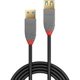 Lindy 36762 cable USB USB 3.2 Gen 1 (3.1 Gen 1) 2 m USB A 5 Gbit/s Negro, Cable alargador negro/Gris, 2 m, USB A, USB A, USB 3.2 Gen 1 (3.1 Gen 1), 5 Gbit/s, Negro
