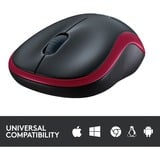 Logitech M185 Ratones, Ratón rojo, Ambidextro, Óptico, RF inalámbrico, 1000 DPI, Rojo, Minorista