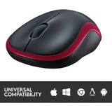 Logitech M185 ratón Ambidextro RF inalámbrico Óptico 1000 DPI rojo, Ambidextro, Óptico, RF inalámbrico, 1000 DPI, Negro, Rojo, Minorista