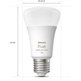 Philips Hue Bombilla inteligente A60 - E27 - 1100 (paquete de 2), Lámpara LED Philips Hue White and Color ambiance Bombilla inteligente A60 - E27 - 1100 (paquete de 2), Bombilla inteligente, Blanco, Bluetooth/Zigbee, LED, E27, 2000 K