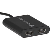 Sonnet USB3-DHDMI adaptador de cable de vídeo USB tipo A 2 x HDMI Negro negro, USB tipo A, 2 x HDMI, Macho, Hembra, Derecho, Derecho