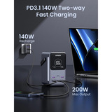 UGREEN Nexode Power Bank 48000 mAh Litio Gris, Banco de potencia gris, 48000 mAh, Litio, Gris