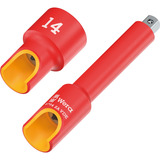 Wera 8790 A VDE Inserto de llave Zyklop, 4,5 mm, 1/4", Llave de tubo rojo/Amarillo