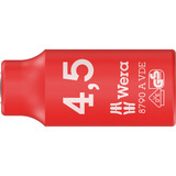 Wera 8790 A VDE Inserto de llave Zyklop, 4,5 mm, 1/4", Llave de tubo rojo/Amarillo