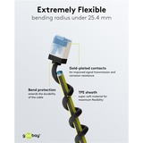goobay Cable de parche ultraflexible Cat.6a slim, U/FTP negro