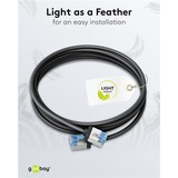 goobay Cable de parche ultraflexible Cat.6a slim, U/FTP negro