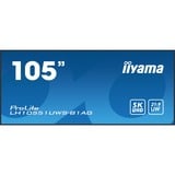 iiyama LH10551UWS-B1AG pantalla de señalización Pantalla plana para señalización digital 2,67 m (105") LED 500 cd / m² UltraWide 5K HD Negro 24/7, Pantalla de gran formato negro, Pantalla plana para señalización digital, 2,67 m (105"), LED, 5120 x 2160 Pixeles, 24/7