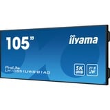 iiyama LH10551UWS-B1AG pantalla de señalización Pantalla plana para señalización digital 2,67 m (105") LED 500 cd / m² UltraWide 5K HD Negro 24/7, Pantalla de gran formato negro, Pantalla plana para señalización digital, 2,67 m (105"), LED, 5120 x 2160 Pixeles, 24/7