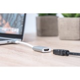 Digitus Adaptador gráfico 4K HDMI USB Type-C™ blanco/Plateado, 0,2 m, USB Tipo C, HDMI, Macho, Hembra, USB