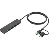 Digitus Hub USB 3.0 de 4 puertos línea delgada negro