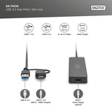 Digitus Hub USB 3.0 de 4 puertos línea delgada negro