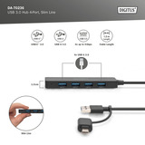 Digitus Hub USB 3.0 de 4 puertos línea delgada negro