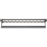 Digitus Panel de parcheo modular, 24 puertos, sin equipar, escalonado, Patch Panel negro