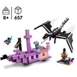 LEGO Minecraft El Dragón Ender y el Barco del End, Juegos de construcción Juego de construcción, 8 año(s), Plástico, 657 pieza(s), 1,05 kg