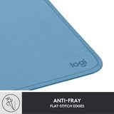 Logitech Mouse Pad Studio Series Azul, Gris, Alfombrilla de ratón celeste, Azul, Gris, Monocromo, Nylon, Poliéster, Caucho, Base antiderrapante