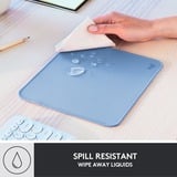 Logitech Mouse Pad - Studio Series Azul, Alfombrilla de ratón celeste, Azul, Monocromo, Nylon, Poliéster, Caucho, Base antiderrapante