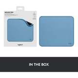 Logitech Mouse Pad - Studio Series Azul, Alfombrilla de ratón celeste, Azul, Monocromo, Nylon, Poliéster, Caucho, Base antiderrapante